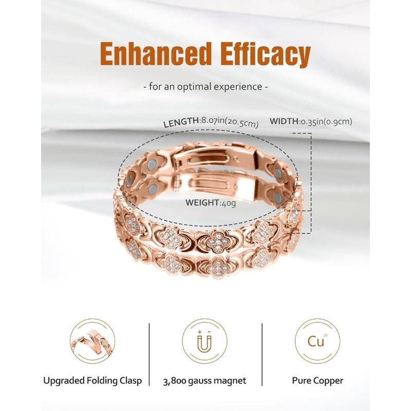 Diystar®  Pure Copper Magnetic Bracelet with 3800 Gauss Effective Magnets