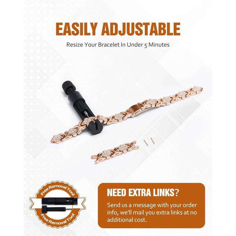Diystar®  Pure Copper Magnetic Bracelet with 3800 Gauss Effective Magnets