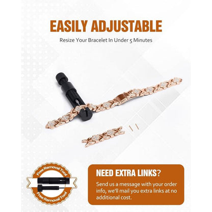 Diystar®  Pure Copper Magnetic Bracelet with 3800 Gauss Effective Magnets