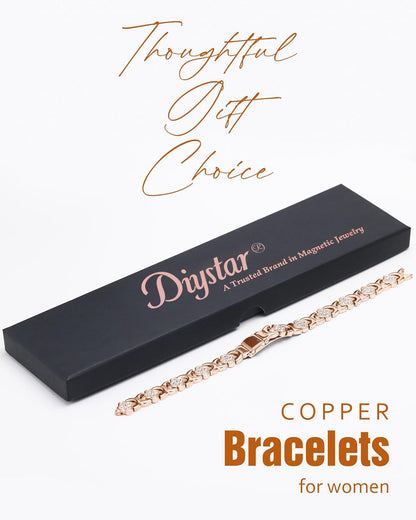 Diystar®  Pure Copper Magnetic Bracelet with 3800 Gauss Effective Magnets