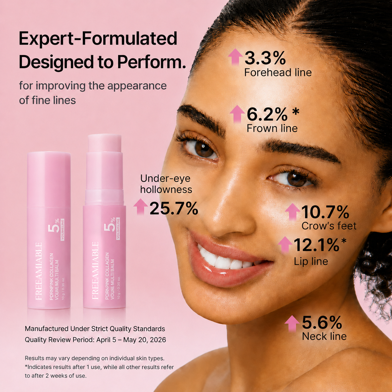 FREEAMIABLE Korean PDRN Pink Collagen Volume Multi Balm